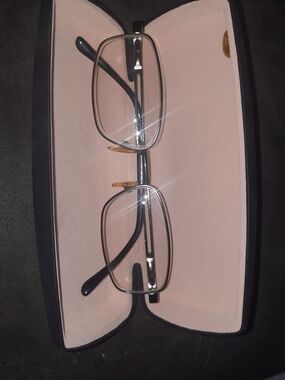 Men's Black Metal Rectangle Eyeglasses - Unbranded